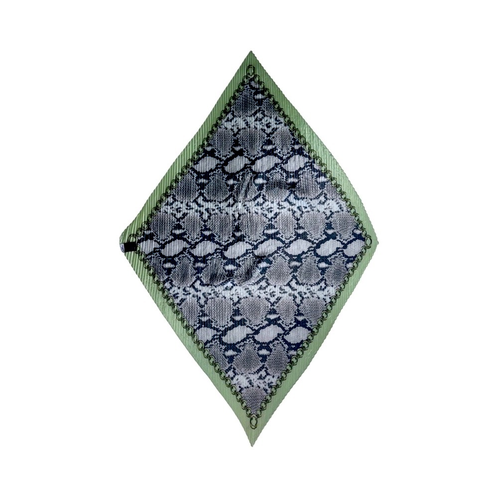 MAIN CHARACTER ARITZIA Snake Print Scarf with Green Border